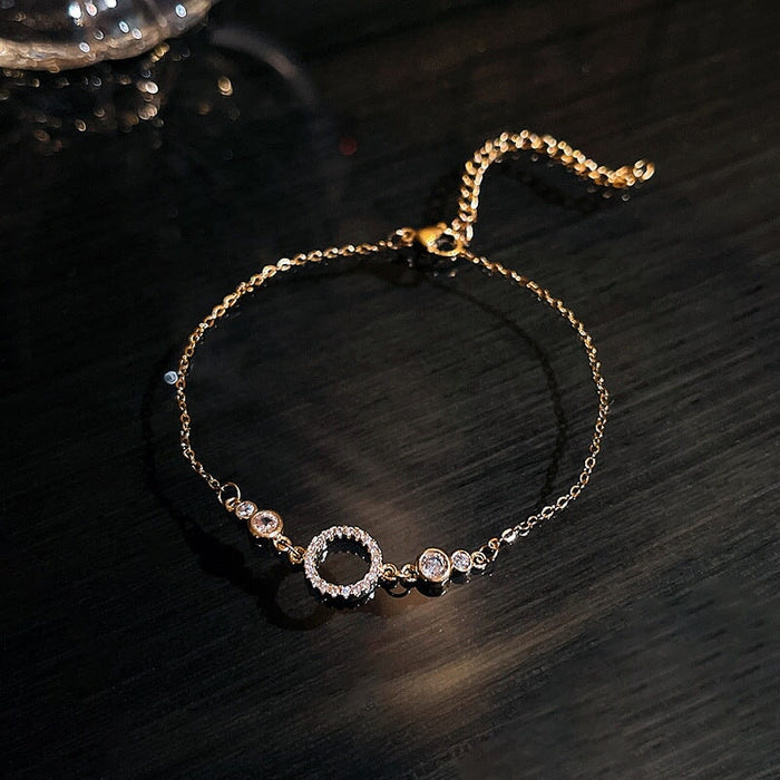Wholesale Titanium Steel Zircon Full Diamond Tennis Chain Bracelet JDC-BT-HanJ007 Bracelet 韩爵 S132 gold Wholesale Jewelry JoyasDeChina Joyas De China