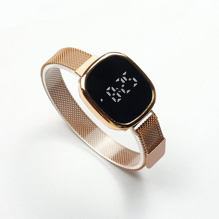 Wholesale Touch LED Magnetic Buckle Stainless Steel Alloy Ordinary Glass Mirror Electronic Watch JDC-WH-Jinj023 Watch 金嘉 rose gold Wholesale Jewelry JoyasDeChina Joyas De China