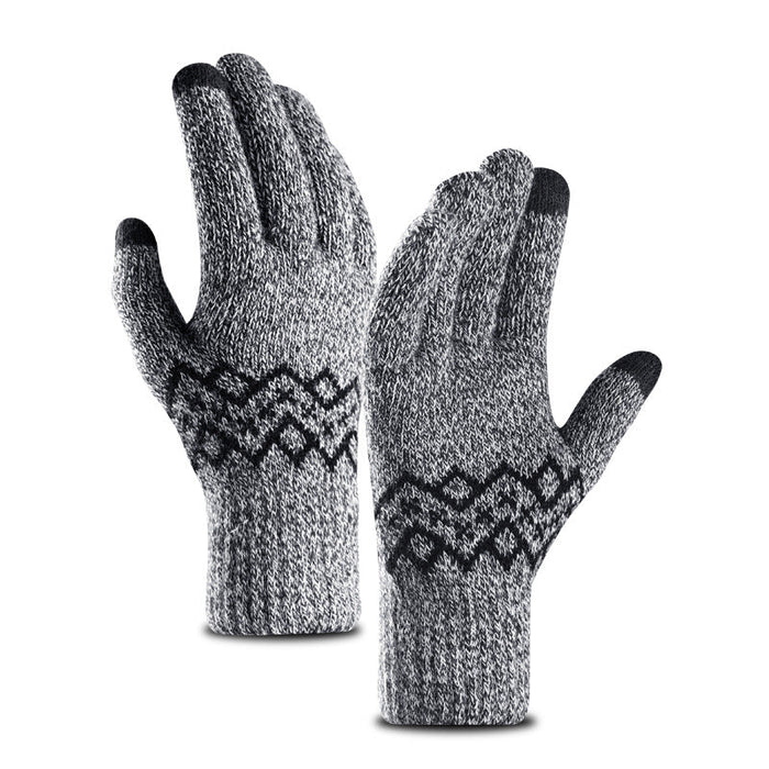 Wholesale touch screen knitted woolen warm gloves JDC-GS-RG009 Gloves 润谷 DZ35 black white one size Wholesale Jewelry JoyasDeChina Joyas De China