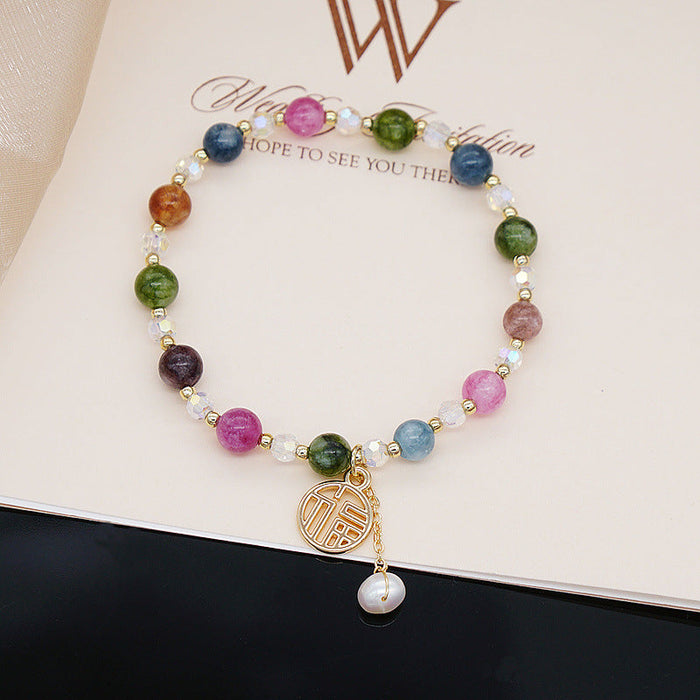 Wholesale tourmalines pearl crystal copper bracelet JDC-BT-JX006 Bracelet 锦希 A Wholesale Jewelry JoyasDeChina Joyas De China