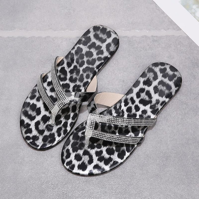 Bulk Jewelry Wholesale TPR artificial PU water drill clip-toe slippers JDC-SP-GQ032 Wholesale factory from China YIWU China