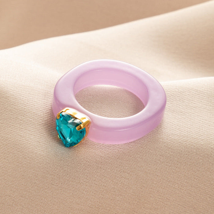 Wholesale transparent acrylic resin ring JDC-RS-C362 Rings 咏歌 18343 purple Wholesale Jewelry JoyasDeChina Joyas De China