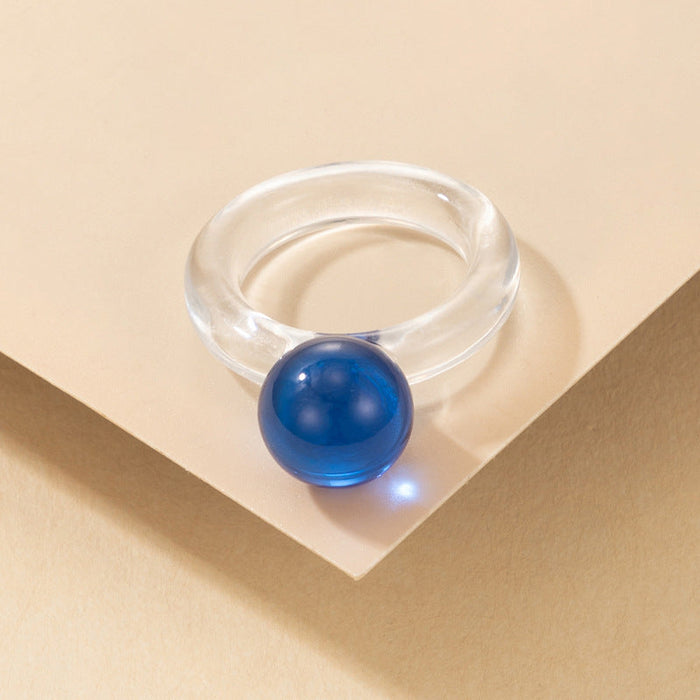 Wholesale transparent acrylic resin ring JDC-RS-C362 Rings 咏歌 18400 dark blue Wholesale Jewelry JoyasDeChina Joyas De China