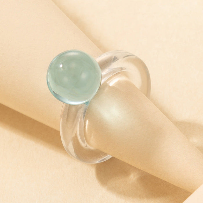 Wholesale transparent acrylic resin ring JDC-RS-C362 Rings 咏歌 18400sky blue Wholesale Jewelry JoyasDeChina Joyas De China