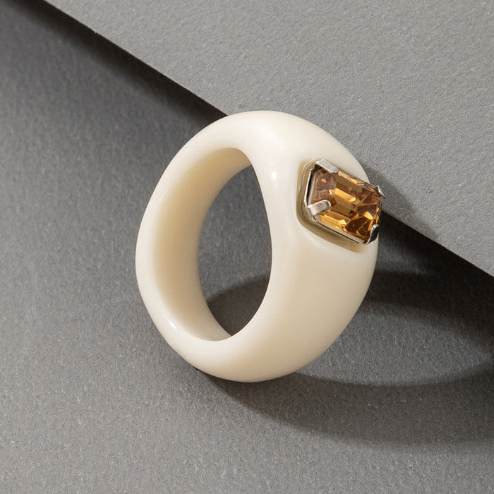 Wholesale transparent acrylic resin ring JDC-RS-C362 Rings 咏歌 18403 white Wholesale Jewelry JoyasDeChina Joyas De China