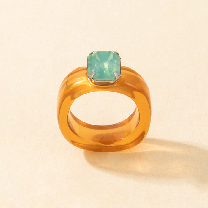 Wholesale transparent acrylic resin ring JDC-RS-C362 Rings 咏歌 18404-brown Wholesale Jewelry JoyasDeChina Joyas De China