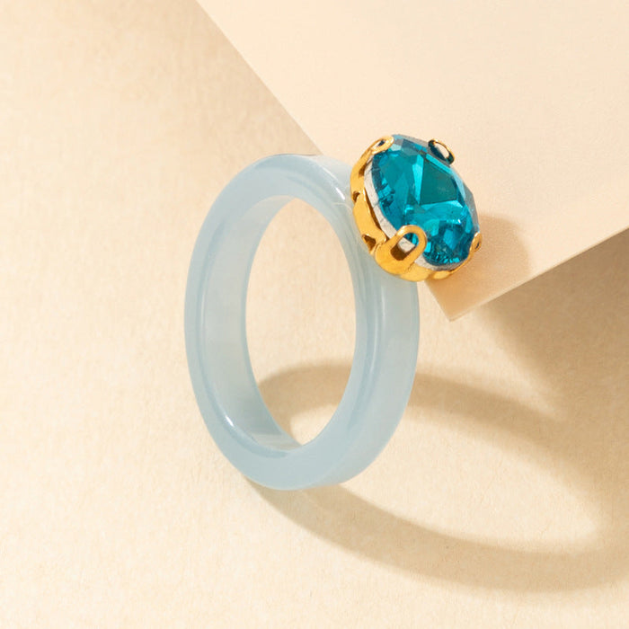 Wholesale transparent acrylic resin ring JDC-RS-C362 Rings 咏歌 18407blue Wholesale Jewelry JoyasDeChina Joyas De China