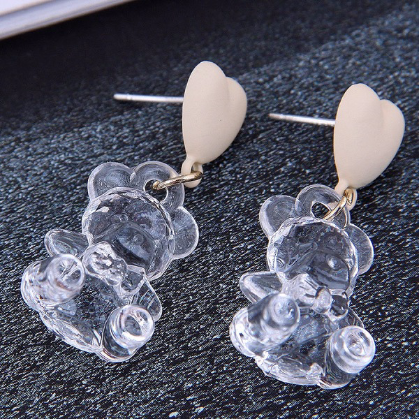 Wholesale transparent bear resin earrings JDC-ES-WY095 Earrings JoyasDeChina Wholesale Jewelry JoyasDeChina Joyas De China