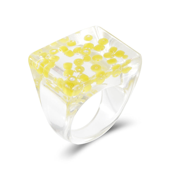 Wholesale transparent resin ring JDC-RS-D069 Rings JoyasDeChina 05 yellow bead wg-0930 Average code Wholesale Jewelry JoyasDeChina Joyas De China
