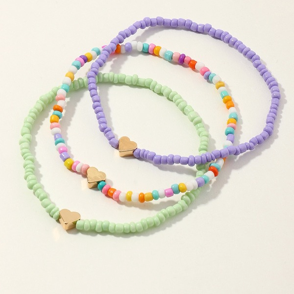 Bulk Jewelry Wholesale tri-color alloy beads love anklet  JDC-AS-e042 Wholesale factory from China YIWU China