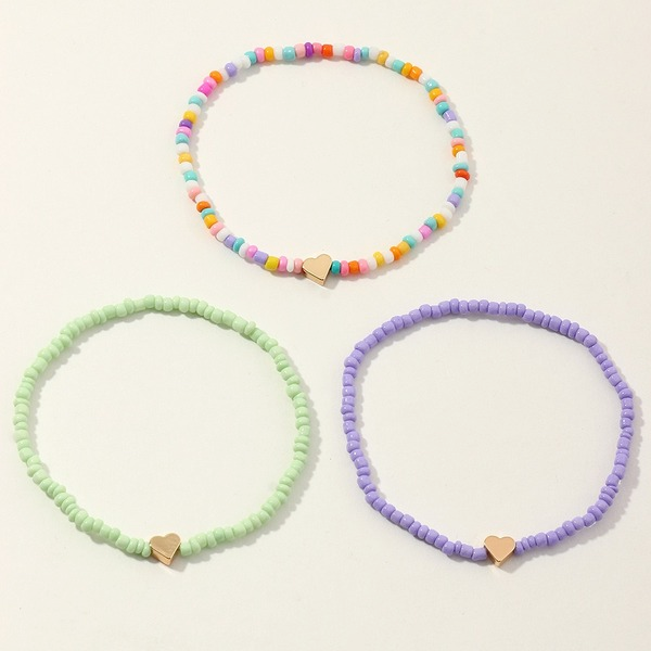 Bulk Jewelry Wholesale tri-color alloy beads love anklet  JDC-AS-e042 Wholesale factory from China YIWU China