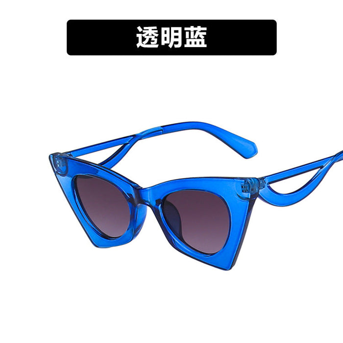 Wholesale Triangle Cat Eye Resin Lens Sunglasses JDC-SG-GSKD039 Sunglasses JoyasDeChina Blue As shown Wholesale Jewelry JoyasDeChina Joyas De China
