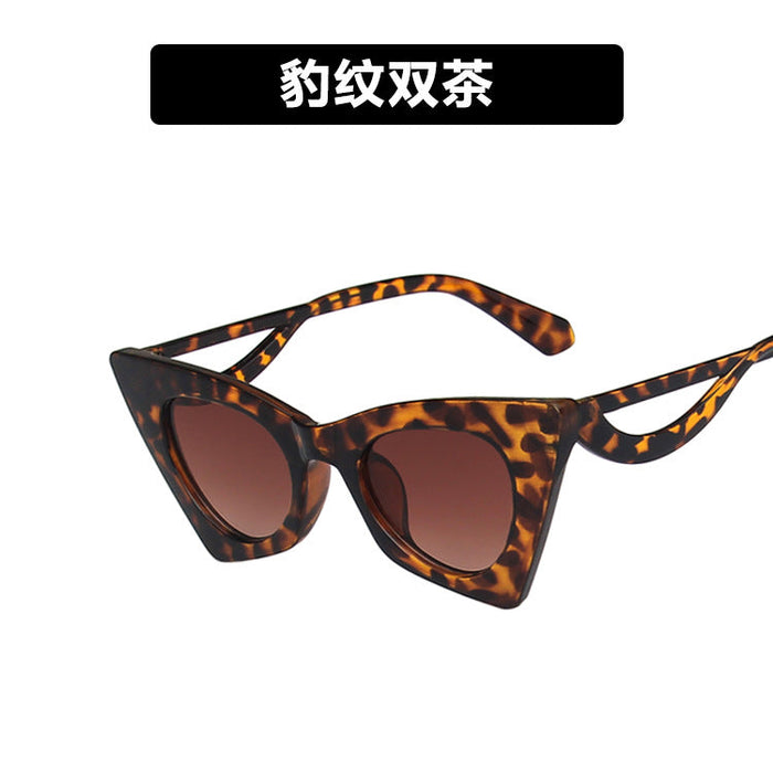 Wholesale Triangle Cat Eye Resin Lens Sunglasses JDC-SG-GSKD039 Sunglasses JoyasDeChina Leopard As shown Wholesale Jewelry JoyasDeChina Joyas De China
