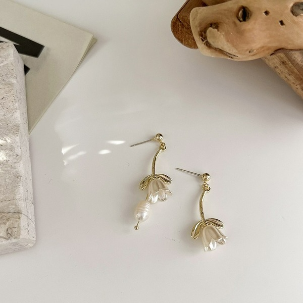 Wholesale tulip alloy earrings JDC-ES-MS93 Earrings JoyasDeChina Wholesale Jewelry JoyasDeChina Joyas De China