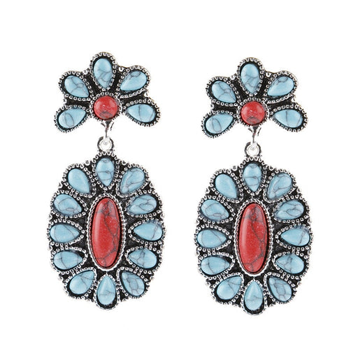 Wholesale turquoise alloy earrings JDC-ES-saip037 Earrings 赛蒲 Wholesale Jewelry JoyasDeChina Joyas De China