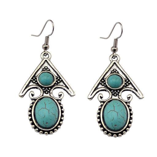 Wholesale Turquoise Alloy Earrings JDC-ES-Yunl009 Earrings 云罗 Wholesale Jewelry JoyasDeChina Joyas De China