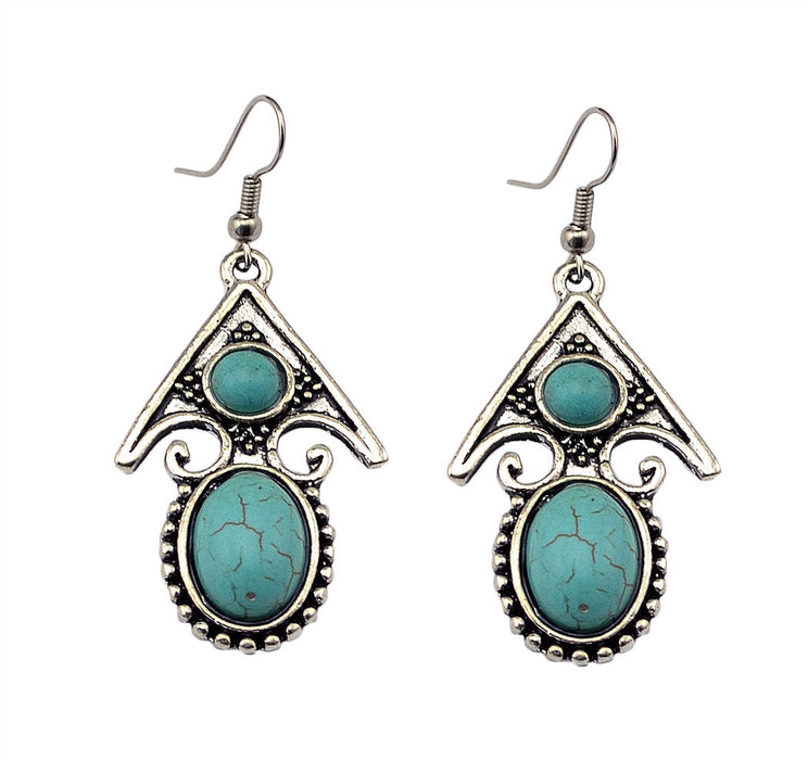 Wholesale Turquoise Alloy Earrings JDC-ES-Yunl009 Earrings 云罗 2 Wholesale Jewelry JoyasDeChina Joyas De China