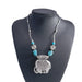 Wholesale turquoise baby elephant necklace JDC-NE-Weny004 NECKLACE 纹颖 silver Wholesale Jewelry JoyasDeChina Joyas De China