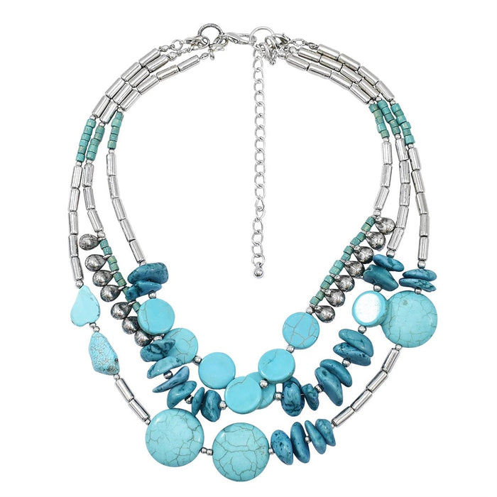 Wholesale Turquoise Bohemian Alloy Necklaces JDC-NE-Yunl003 Necklaces 云罗 Wholesale Jewelry JoyasDeChina Joyas De China