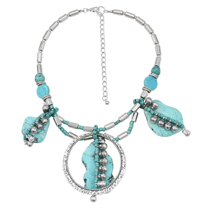 Wholesale Turquoise Bohemian Alloy Necklaces JDC-NE-Yunl003 Necklaces 云罗 7408B Wholesale Jewelry JoyasDeChina Joyas De China