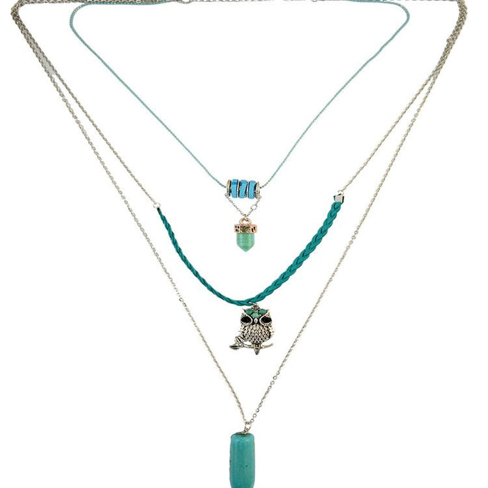Wholesale Turquoise Bohemian Alloy Sweater Chain Necklaces JDC-NE-Yunl013 Necklaces 云罗 Wholesale Jewelry JoyasDeChina Joyas De China