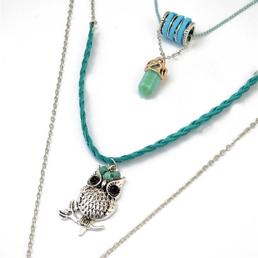 Wholesale Turquoise Bohemian Alloy Sweater Chain Necklaces JDC-NE-Yunl013 Necklaces 云罗 Wholesale Jewelry JoyasDeChina Joyas De China