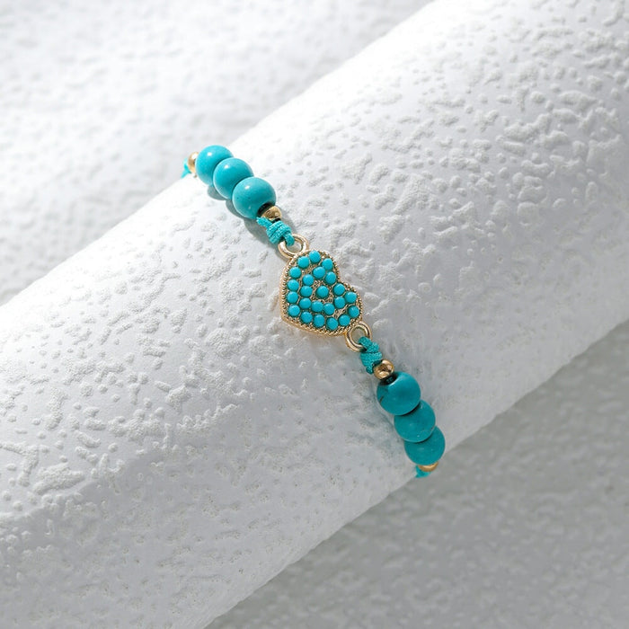 Wholesale turquoise braided alloy bracelet JDC-BT-YiD006 Bracelet 宜达 SL0200 Wholesale Jewelry JoyasDeChina Joyas De China