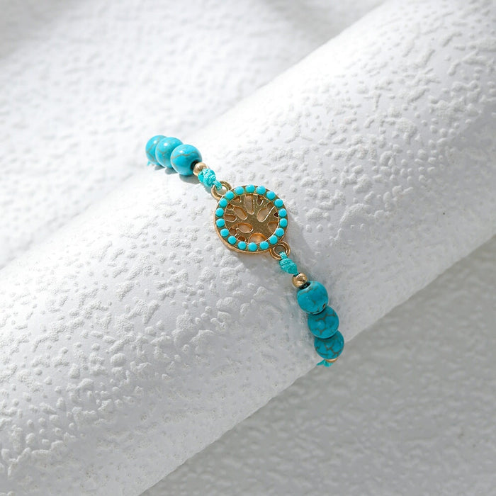 Wholesale turquoise braided alloy bracelet JDC-BT-YiD006 Bracelet 宜达 SL0204 Wholesale Jewelry JoyasDeChina Joyas De China