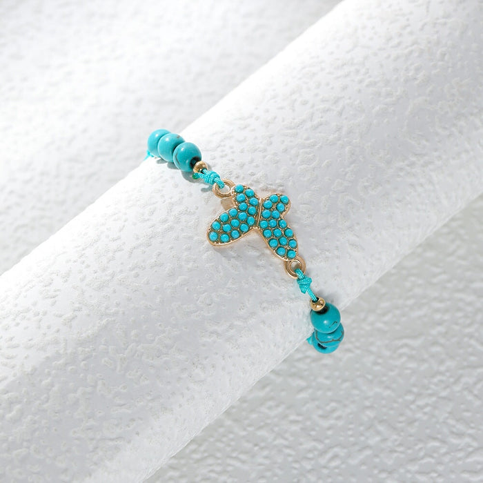 Wholesale turquoise braided alloy bracelet JDC-BT-YiD006 Bracelet 宜达 SL0205 Wholesale Jewelry JoyasDeChina Joyas De China