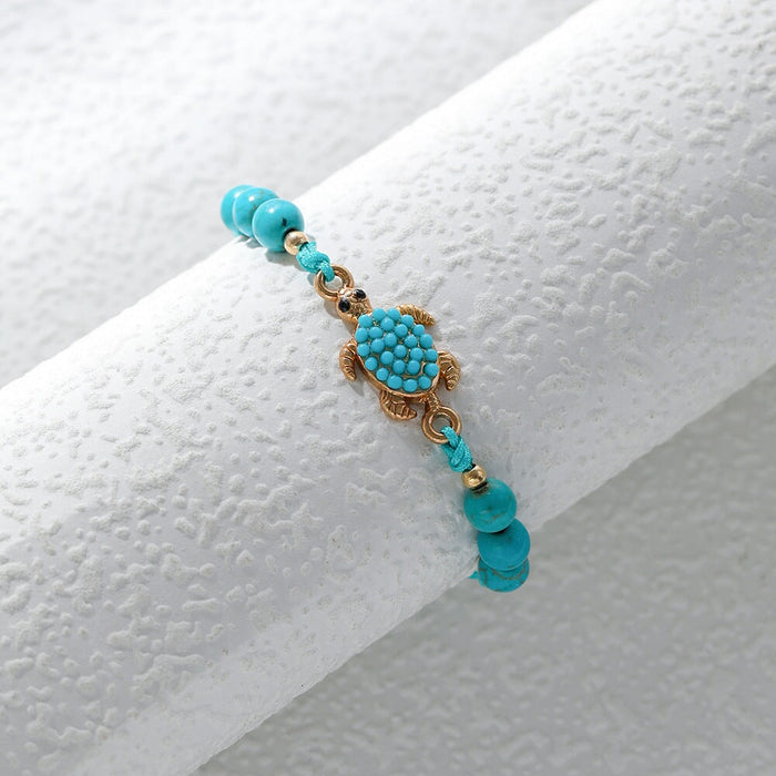 Wholesale turquoise braided alloy bracelet JDC-BT-YiD006 Bracelet 宜达 SL0206 Wholesale Jewelry JoyasDeChina Joyas De China