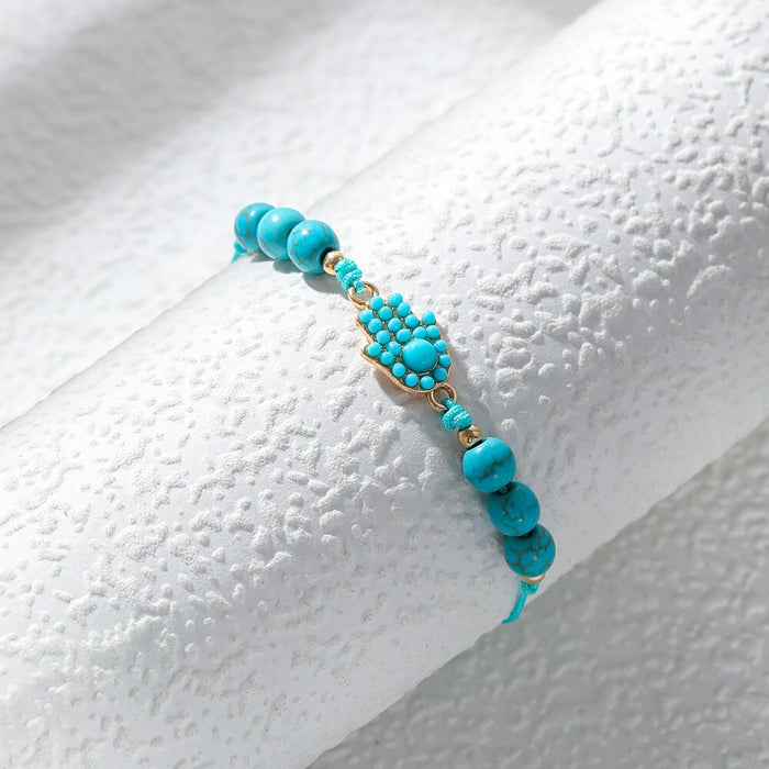 Wholesale turquoise braided alloy bracelet JDC-BT-YiD006 Bracelet 宜达 SL0207 Wholesale Jewelry JoyasDeChina Joyas De China