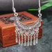 Wholesale turquoise carved tassel necklace JDC-NE-Weny012 NECKLACE 纹颖 Wholesale Jewelry JoyasDeChina Joyas De China