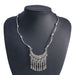 Wholesale turquoise carved tassel necklace JDC-NE-Weny012 NECKLACE 纹颖 silver Wholesale Jewelry JoyasDeChina Joyas De China