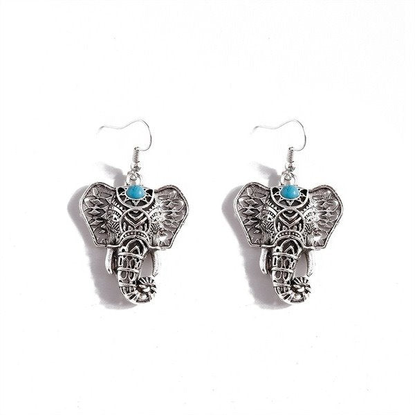 Wholesale turquoise elephant earrings JDC-ES-Weny006 Earrings 纹颖 Wholesale Jewelry JoyasDeChina Joyas De China