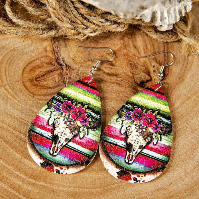 Wholesale turquoise grain leather earrings JDC-ES-GSMQ014 Earrings 妙奇 14 Wholesale Jewelry JoyasDeChina Joyas De China