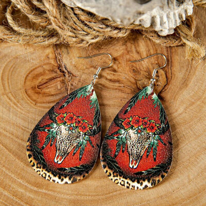 Wholesale turquoise grain leather earrings JDC-ES-GSMQ014 Earrings 妙奇 15 Wholesale Jewelry JoyasDeChina Joyas De China
