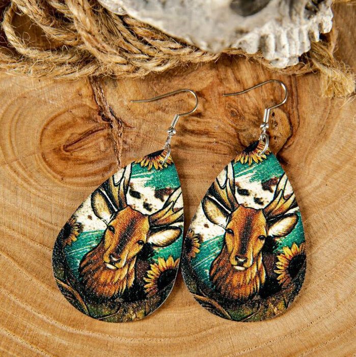 Wholesale turquoise grain leather earrings JDC-ES-GSMQ014 Earrings 妙奇 17 Wholesale Jewelry JoyasDeChina Joyas De China