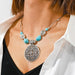 Wholesale turquoise hollow carved necklace JDC-NE-Weny035 NECKLACE 纹颖 Wholesale Jewelry JoyasDeChina Joyas De China