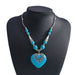 Wholesale Turquoise Love Heart Necklace JDC-NE-Weny006 NECKLACE 纹颖 silver Wholesale Jewelry JoyasDeChina Joyas De China