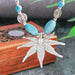 Wholesale Turquoise Maple Leaf Necklace JDC-NE-Weny010 NECKLACE 纹颖 Wholesale Jewelry JoyasDeChina Joyas De China