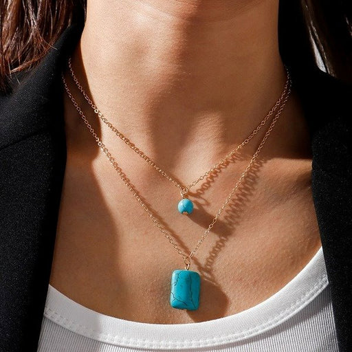 Wholesale turquoise multi-element necklace JDC-NE-Weny020 NECKLACE 纹颖 Wholesale Jewelry JoyasDeChina Joyas De China
