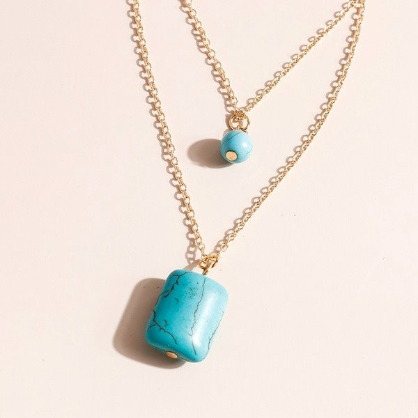 Wholesale turquoise multi-element necklace JDC-NE-Weny020 NECKLACE 纹颖 Wholesale Jewelry JoyasDeChina Joyas De China
