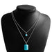Wholesale turquoise multi-element necklace JDC-NE-Weny020 NECKLACE 纹颖 silver Wholesale Jewelry JoyasDeChina Joyas De China