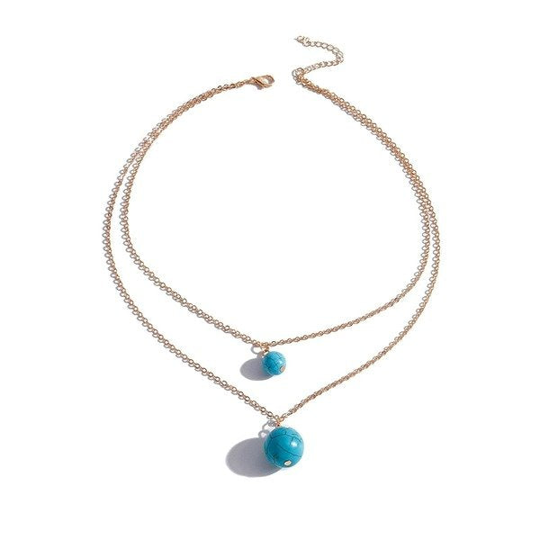 Wholesale Turquoise Multilayer Necklace JDC-NE-Weny022 NECKLACE 纹颖 Wholesale Jewelry JoyasDeChina Joyas De China