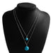 Wholesale Turquoise Multilayer Necklace JDC-NE-Weny022 NECKLACE 纹颖 silver Wholesale Jewelry JoyasDeChina Joyas De China