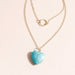 Wholesale Turquoise Peach Heart Necklace JDC-NE-Weny018 NECKLACE 纹颖 Wholesale Jewelry JoyasDeChina Joyas De China