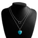 Wholesale Turquoise Peach Heart Necklace JDC-NE-Weny018 NECKLACE 纹颖 silver Wholesale Jewelry JoyasDeChina Joyas De China