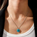 Wholesale Turquoise Peach Heart Necklace JDC-NE-Weny038 NECKLACE 纹颖 Wholesale Jewelry JoyasDeChina Joyas De China