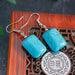 Wholesale Turquoise Rectangular Earrings JDC-ES-Weny005 Earrings 纹颖 Wholesale Jewelry JoyasDeChina Joyas De China