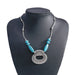 Wholesale Turquoise Silver Oval Necklace JDC-NE-Weny008 NECKLACE 纹颖 silver Wholesale Jewelry JoyasDeChina Joyas De China